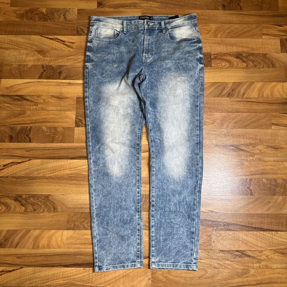 Southpole‎ Jeans Mens Size 36x32 Skinny Faded Medium/Light Wash Skinny Denim